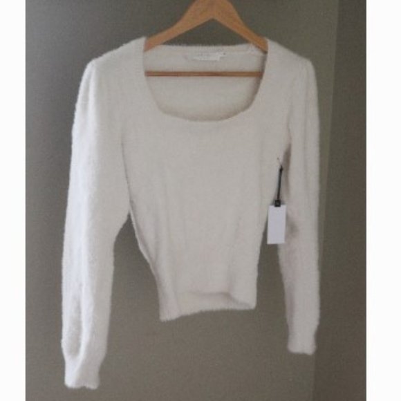 Astr Sweaters - Astr The Label Fuzzy Crop Sweater Square N…